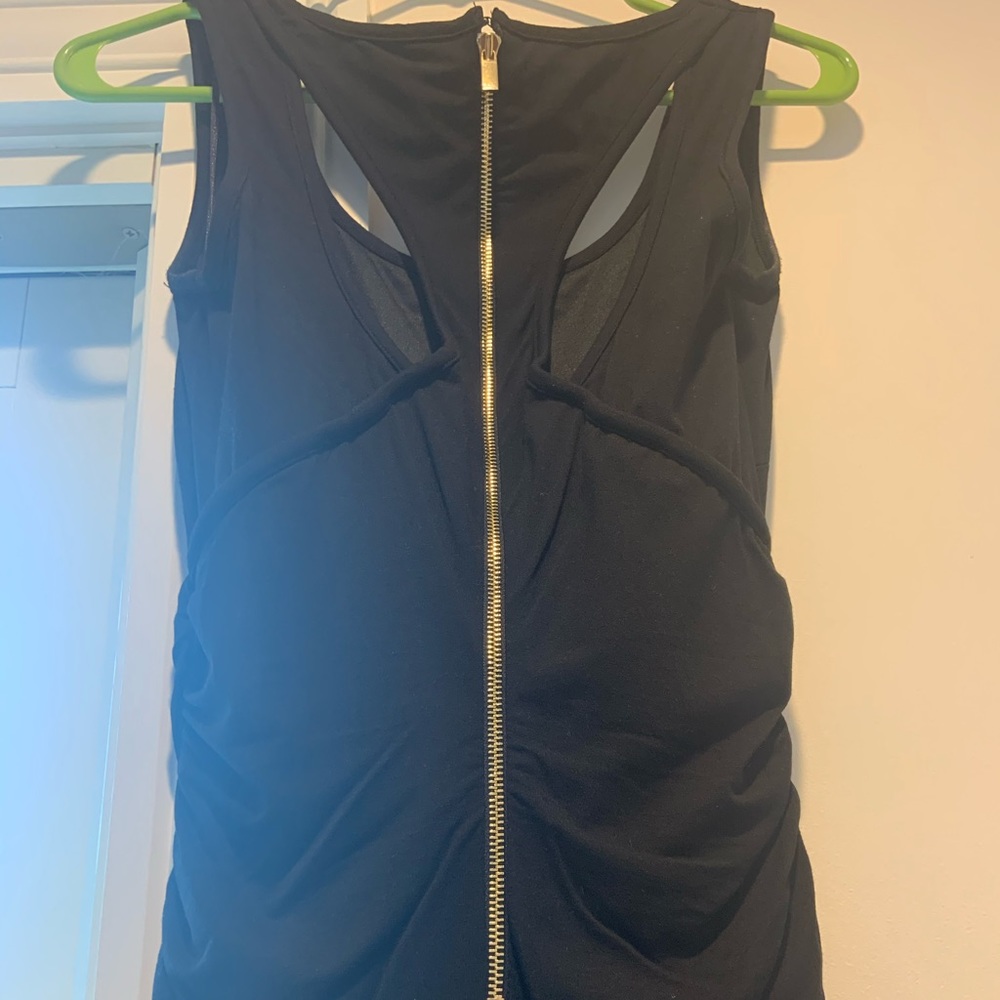 Caché black midi dress